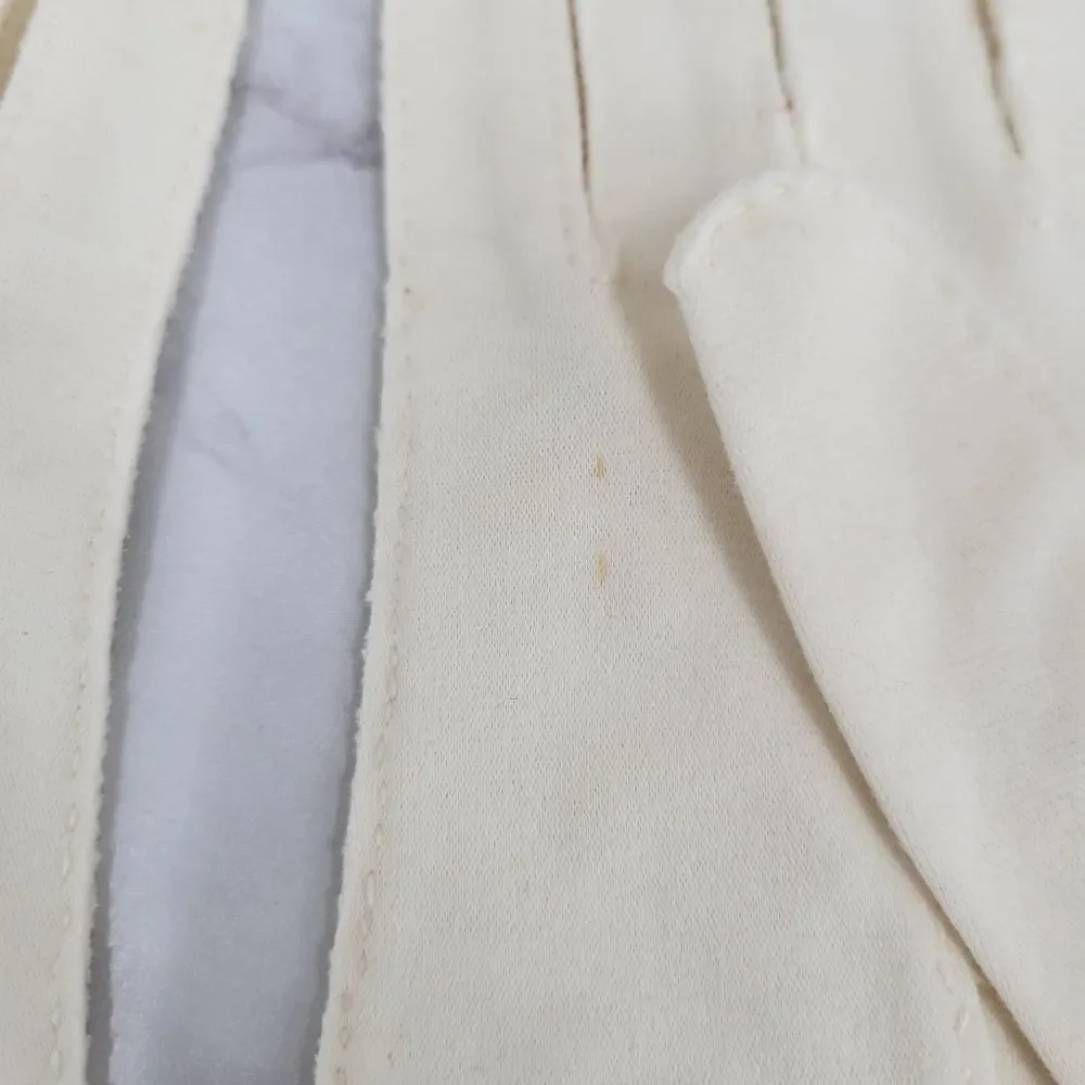 Vintage 50s English Cotton Beaded Evening Dress Formal Gloves